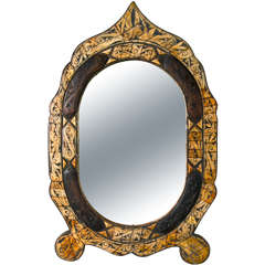 Bone And Wood Folk Art Mirror 7
