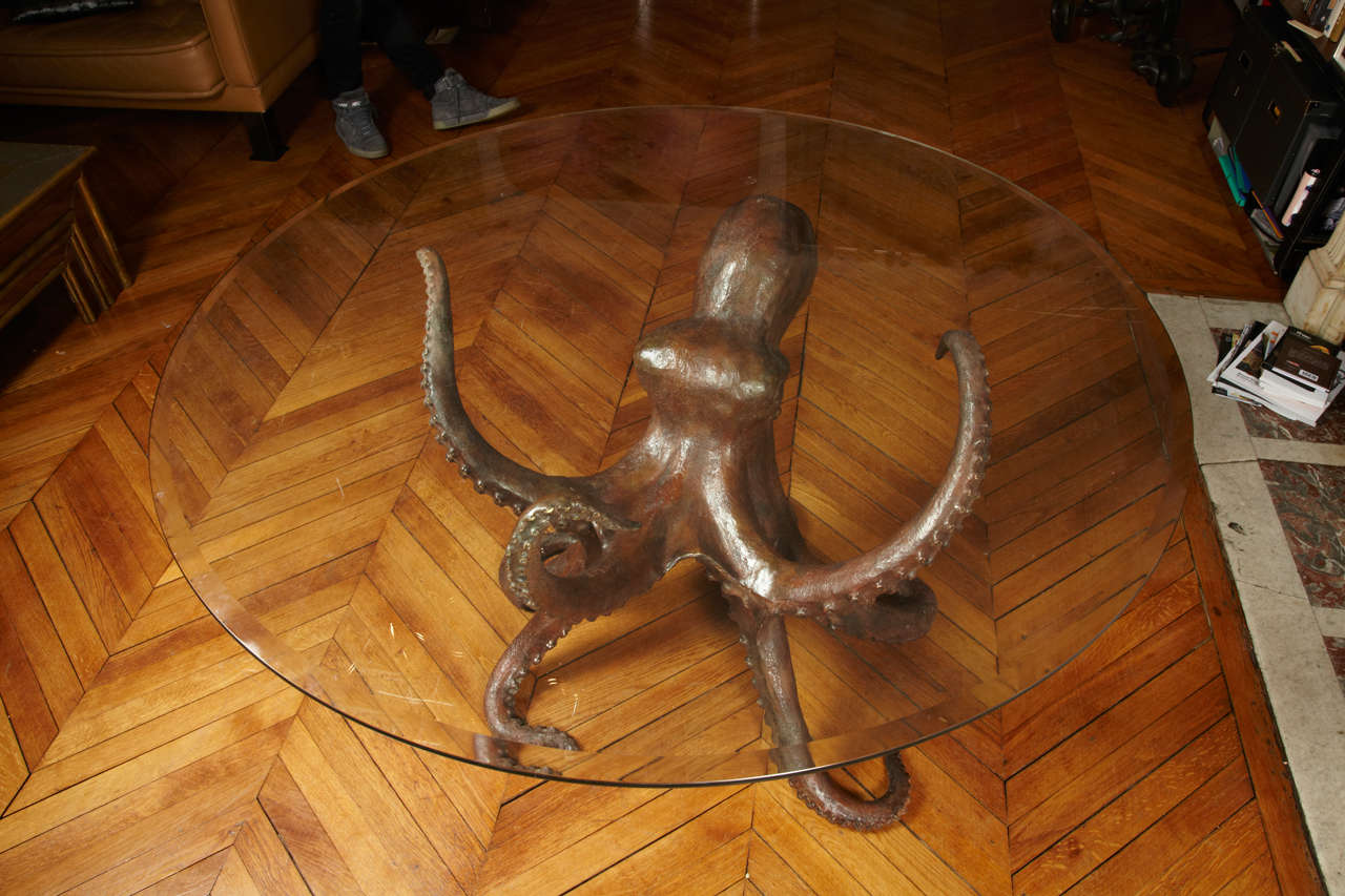 Fantastic Octopus Table  Signed P Santoni 1974 In Excellent Condition In Bois-Colombes, FR