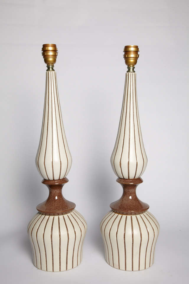 1960s French ceramic lamp 
