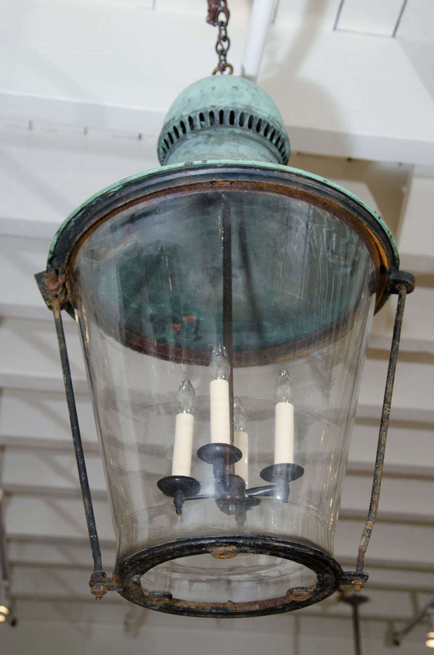 Large Patinated Copper Swedish Lantern