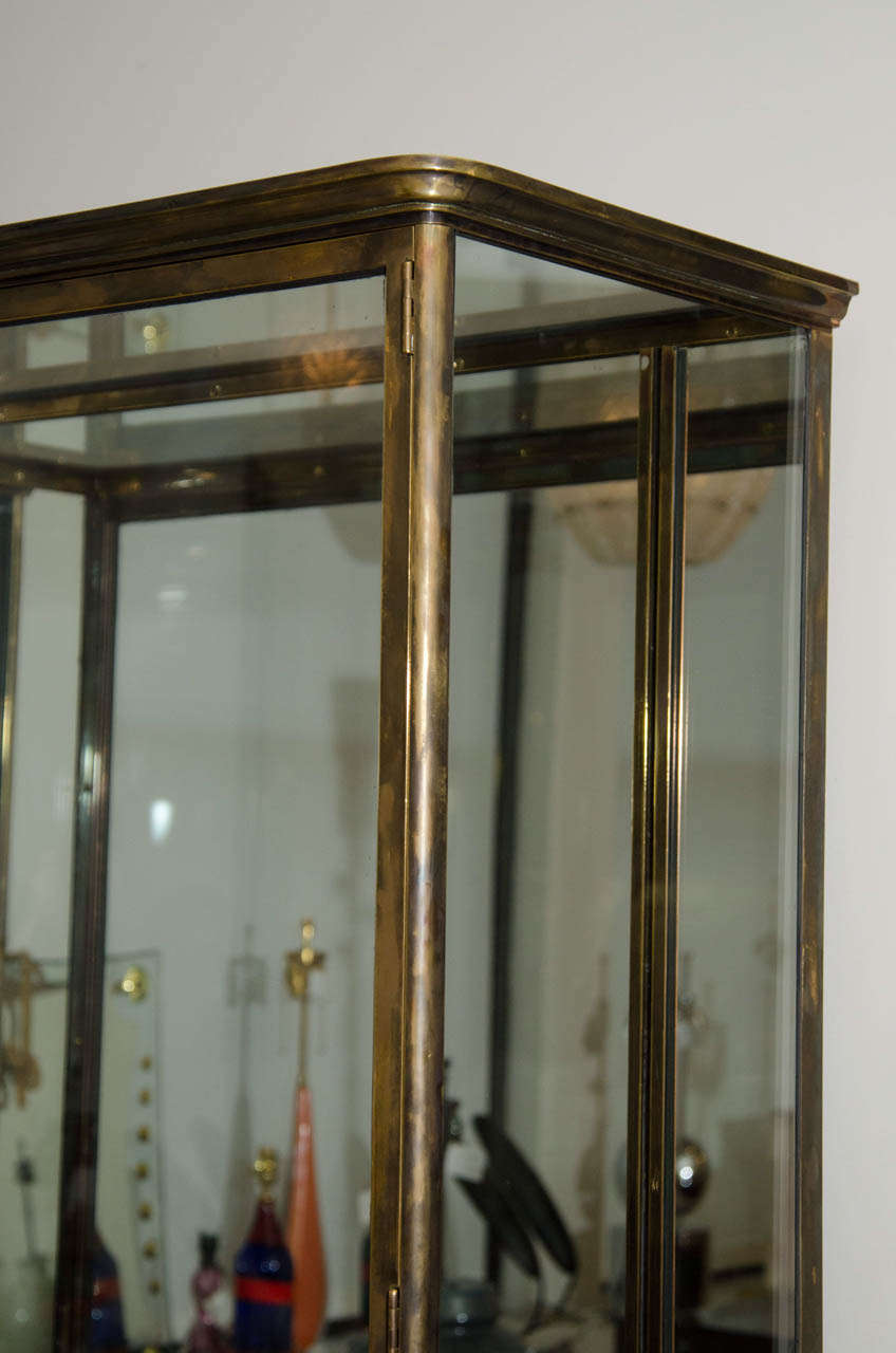 20th Century Lanvin Glass and Bronze Vitrines with Glass Shelves, Originally from the 1920s For Sale