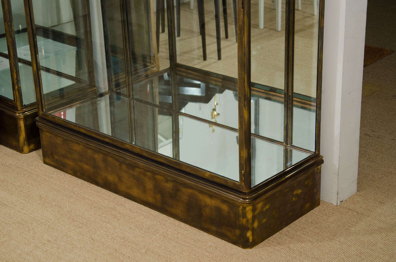 Lanvin Glass and Bronze Vitrines with Glass Shelves, Originally from the 1920s For Sale 2