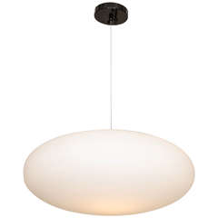 A Stilnovo Opaque Globe Chandelier w Thin Wire Suspensions, Italy, 1960's
