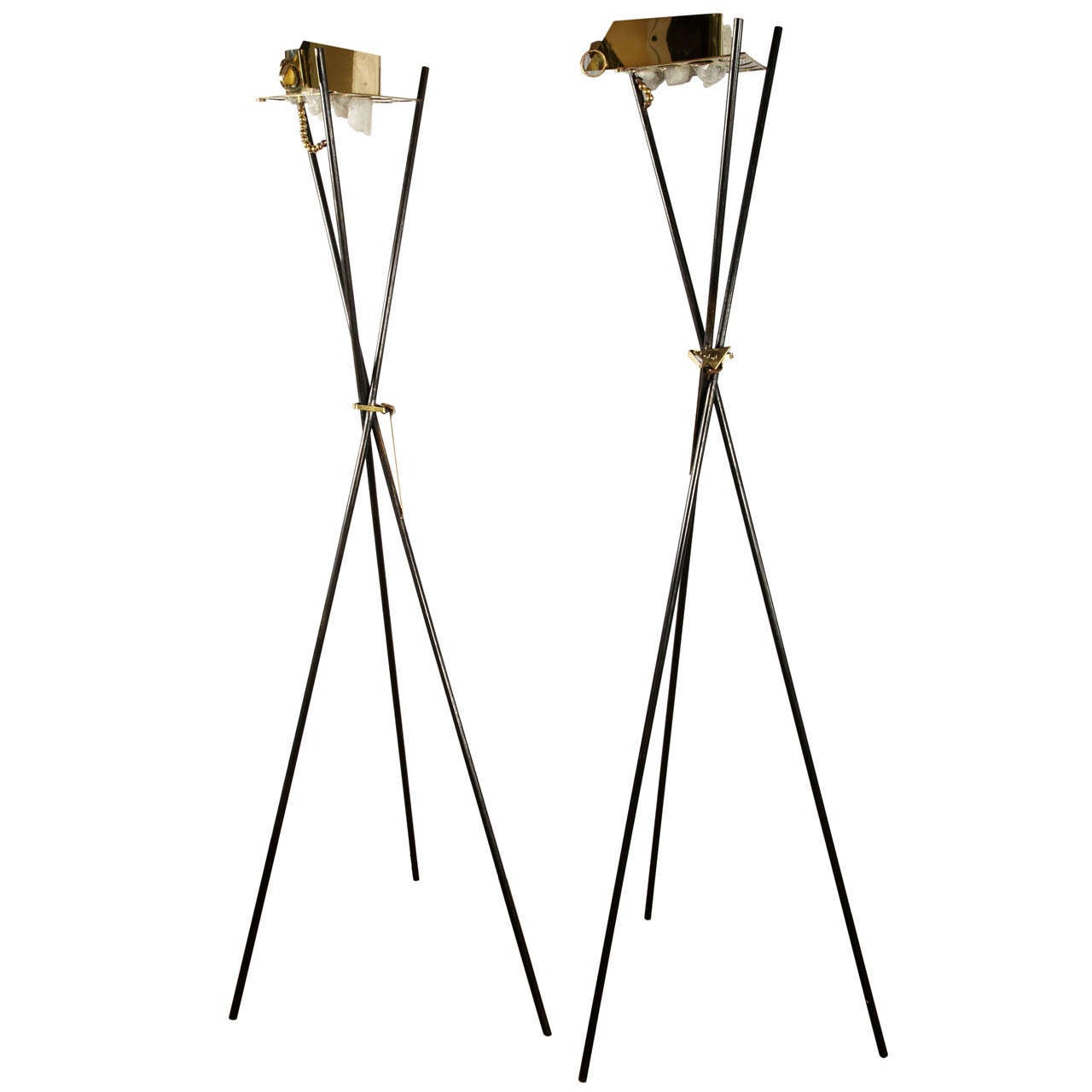 1980s Pair of Standard Lamps by Michel Kiriliuk For Sale