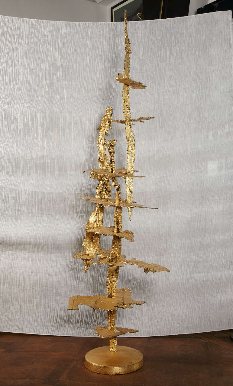 1970s Metal Gilded Tree