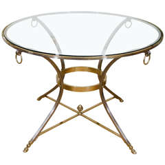 Brass and Nickel Dining Table with Acorn Details