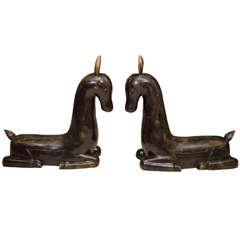 Pair of Stylized Horse Sculptures