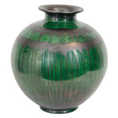 Bulbous Drip Glaze Vase