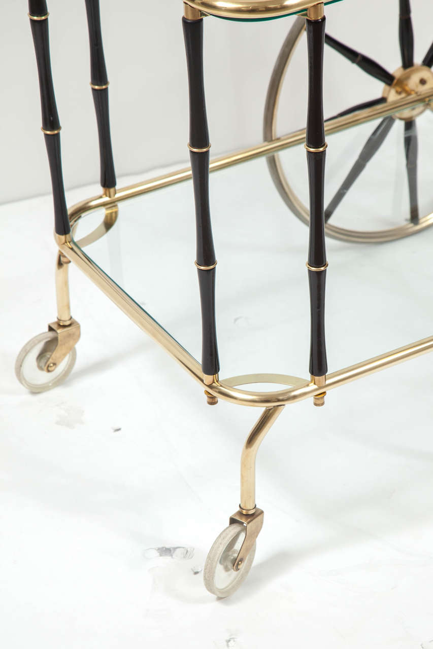 Mid-Century Modern Brass Bar Cart