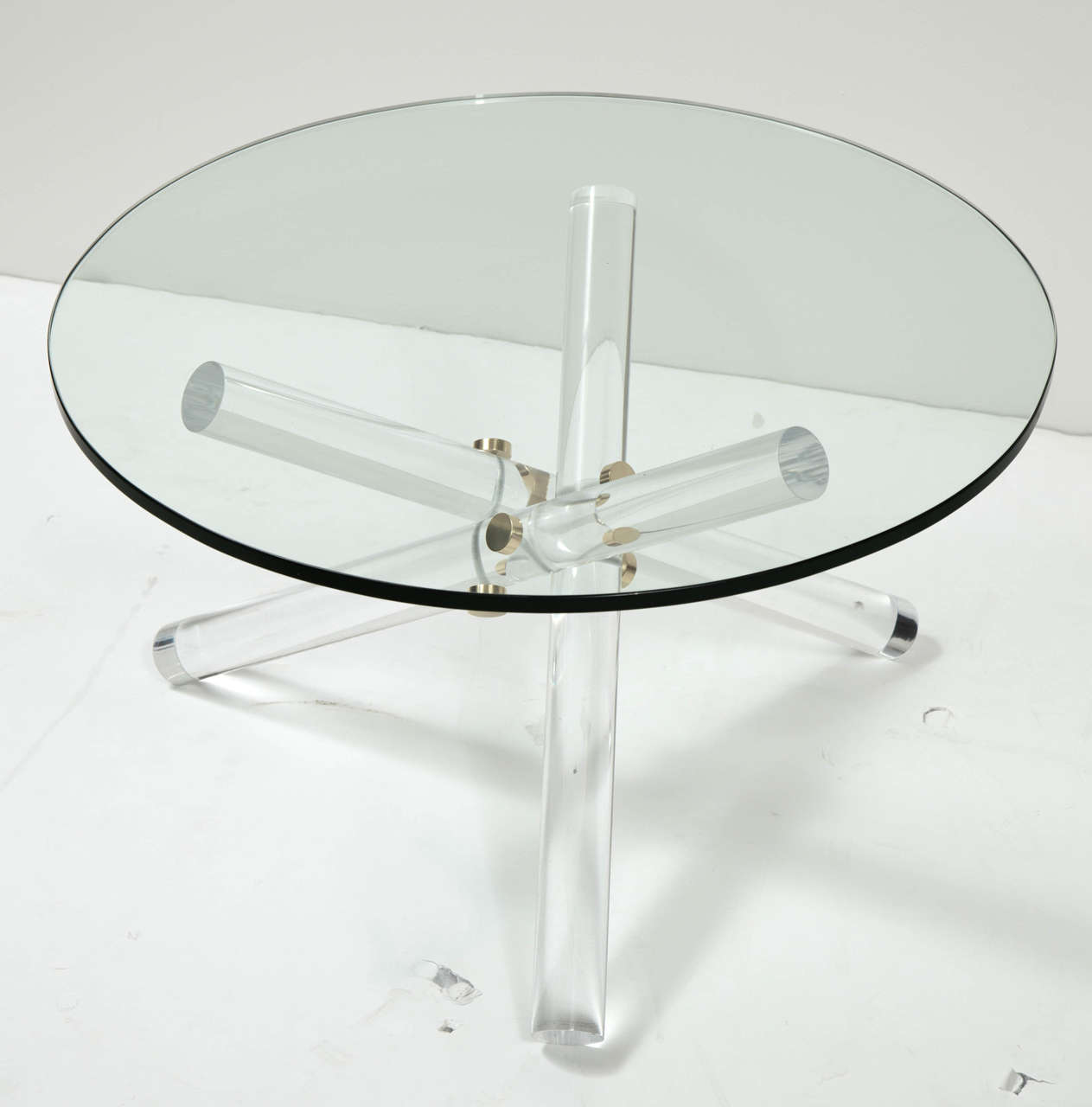 Mid-Century Modern Pair of Lucite Side Tables