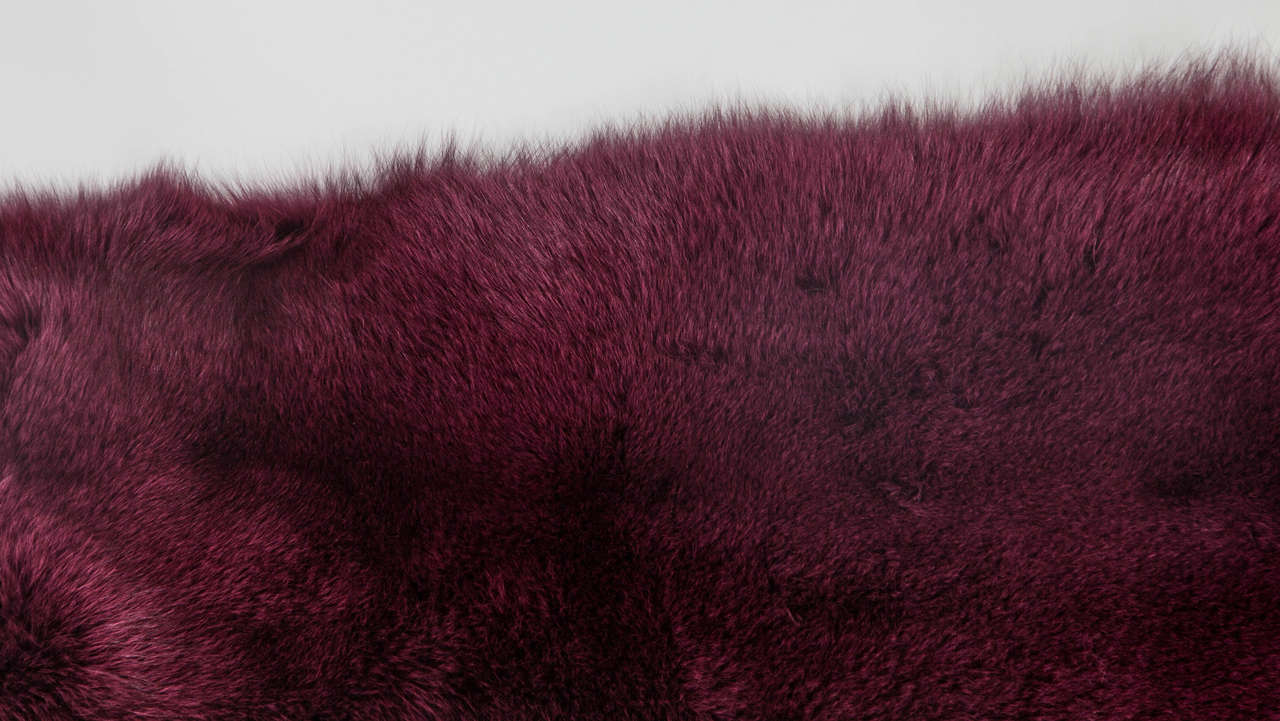 burgundy fur throw