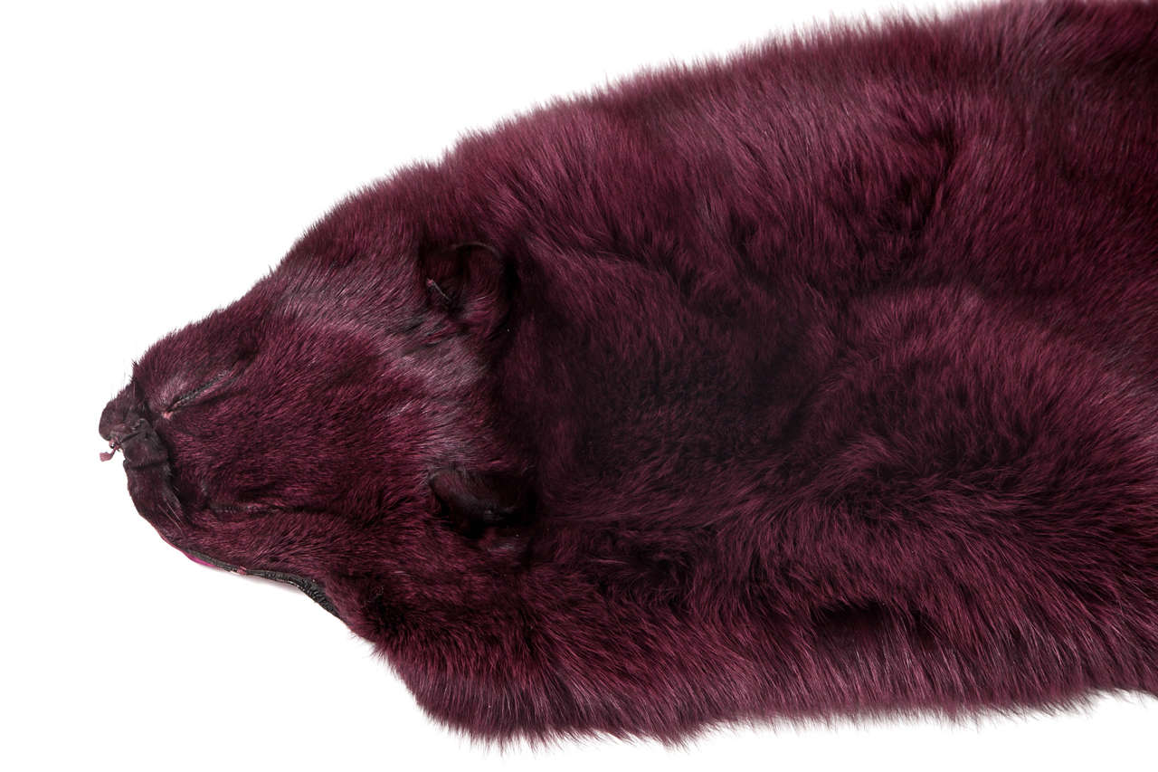 Suédois Fox Wrap, by Area ID, Burgundy Color, Fur Stole, Contemporary, Fox Full Fur en vente
