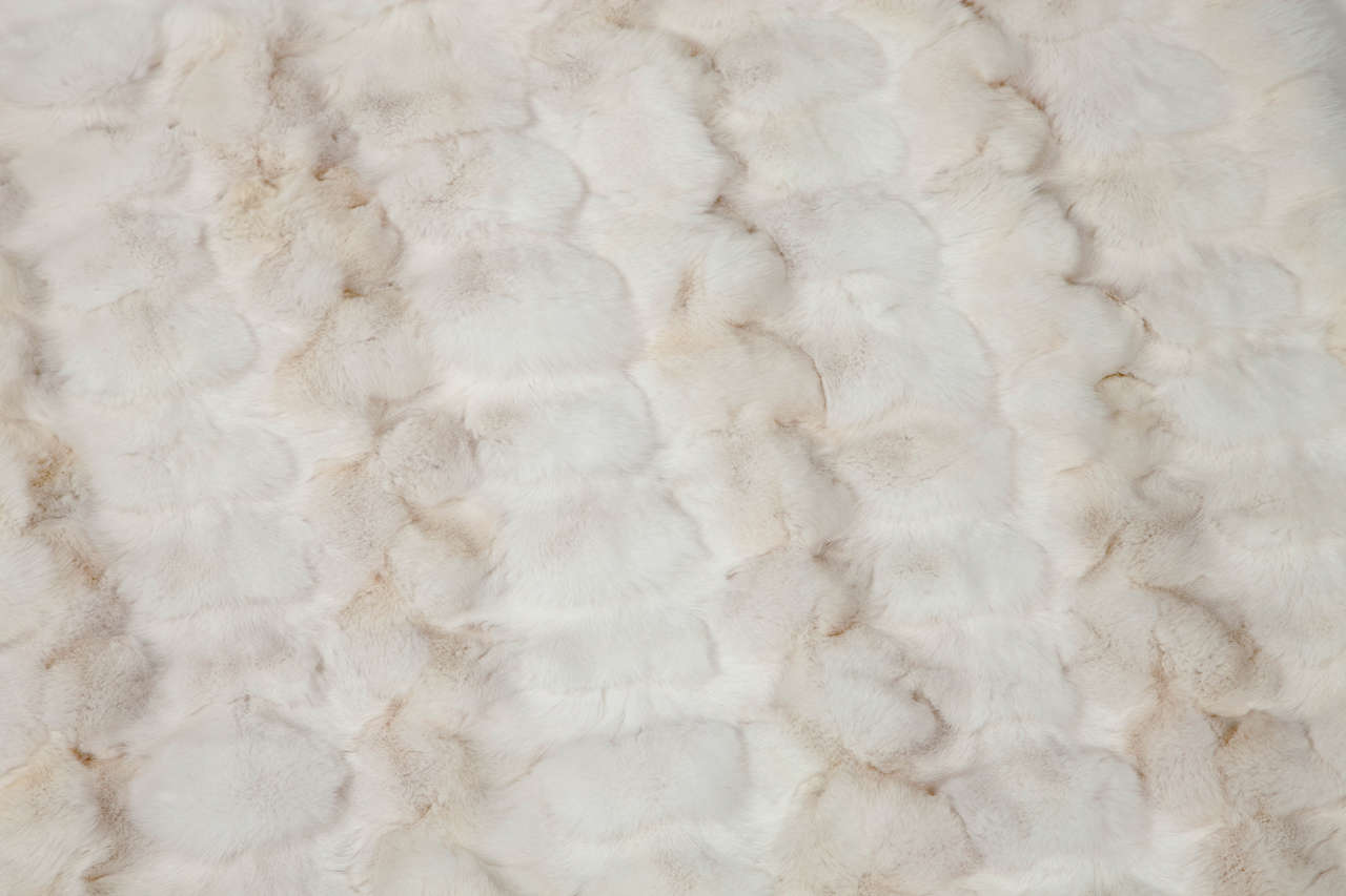 Mid-Century Modern Throw, White Fox Fur