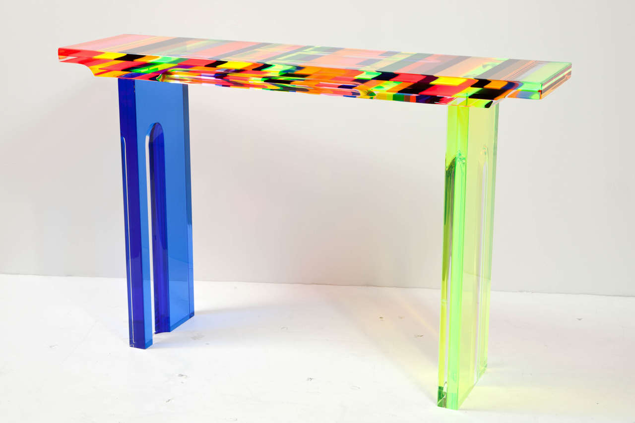 Fantastic console with inclusion of acrylic.