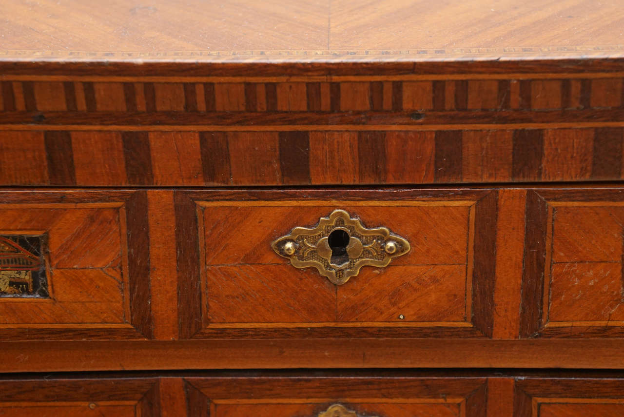 Fruitwood Diminutive French Marquetry Chest For Sale