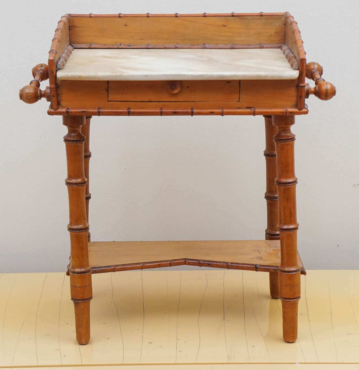 Diminutive French "Faux Bamboo" Washstand