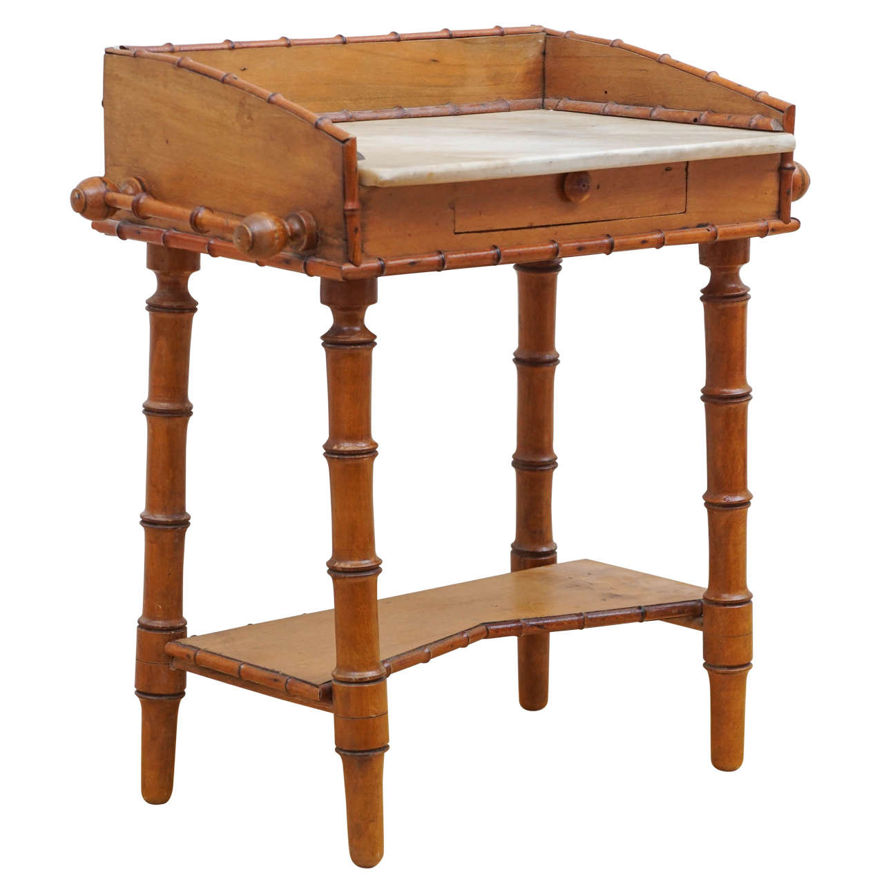 Diminutive French "Faux Bamboo" Washstand For Sale