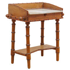 Antique Diminutive French "Faux Bamboo" Washstand
