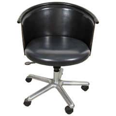 Zanotta Leather Bucket Desk Chair