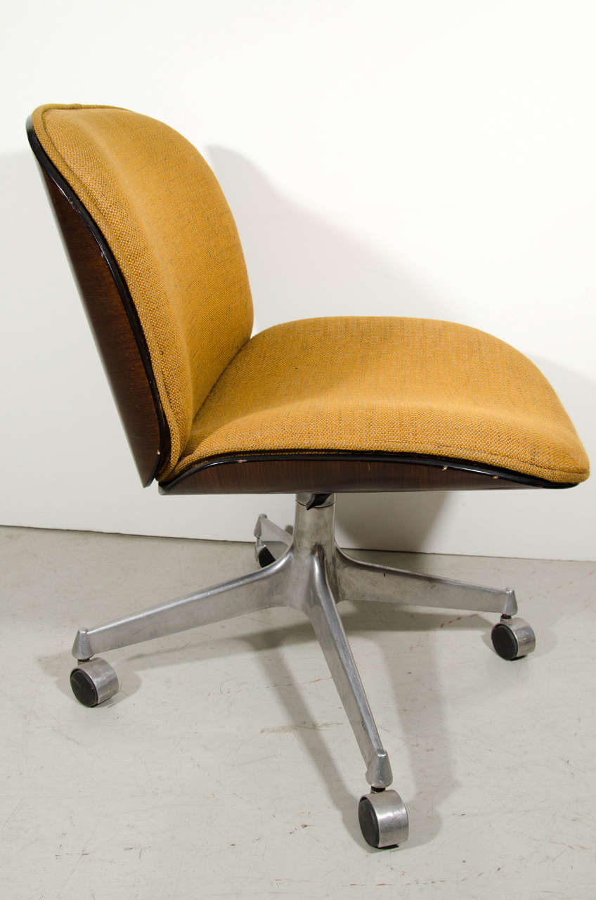 Italian Ico Parisi for MIM Desk Chair with Fabric Seat For Sale