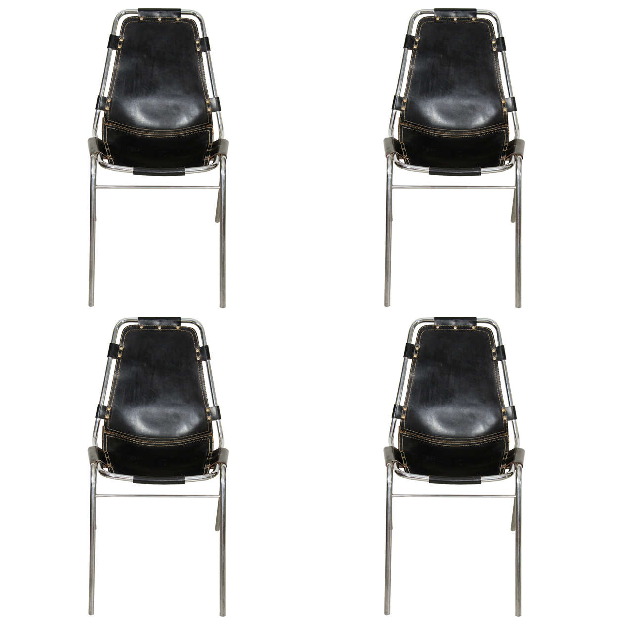 Set of Four Les Arcs Ski Resort Chairs by Charlotte Perriand
