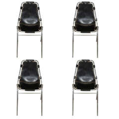 Set of Four Les Arcs Ski Resort Chairs by Charlotte Perriand