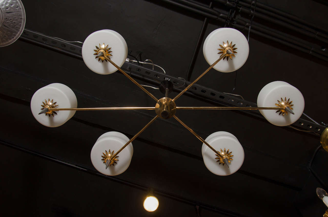 Mid-20th Century Sophisticated Art Deco Directoire Style Chandelier in the Manner of Adnet
