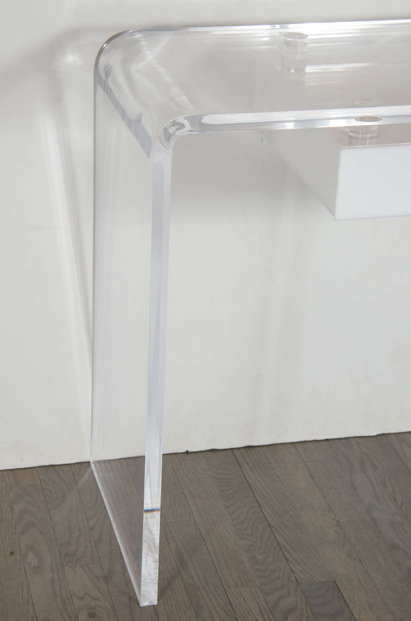 Mid-Century Modernist Lucite Waterfall Vanity or Desk In Excellent Condition In New York, NY