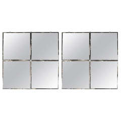 Brilliant Pair of 1940s Hollywood Beveled Mirrored Panels
