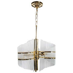 Ultra Chic Mid-Century Chandelier with Inter-Woven Design by Lightolier