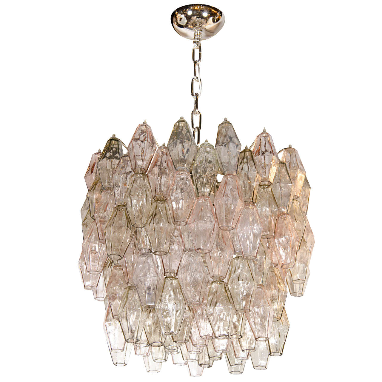 Mid-Century Modernist Polyhedral Chandelier by Carlo Scarpa for Venini