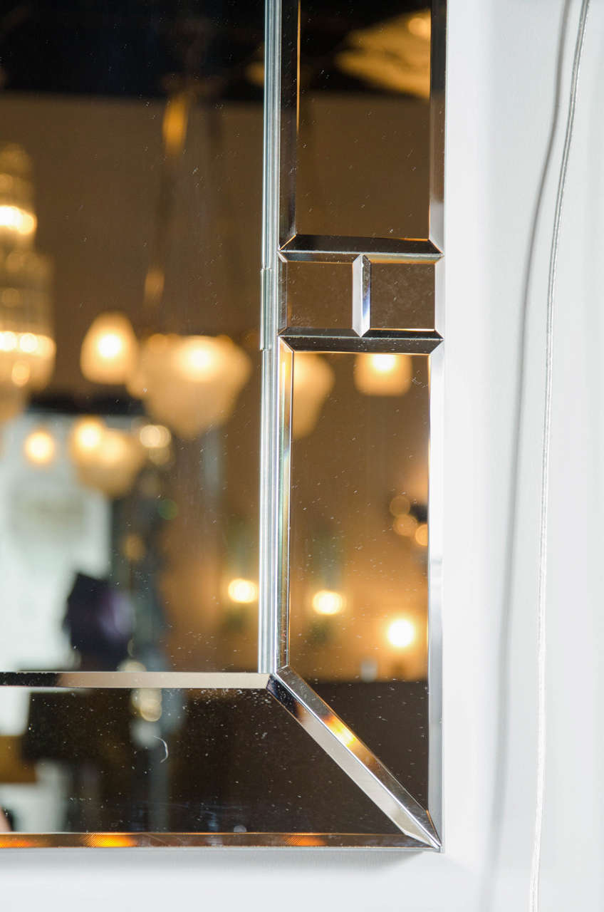 Luxe Art Deco Skyscraper Style Shadowbox Mirror with Inset Beveled ...