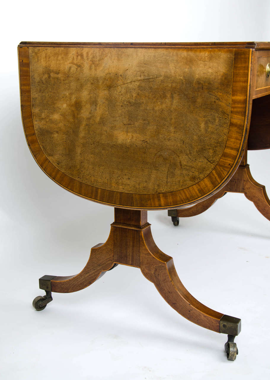 Regency Crossbanded Satinwood Sofa Table For Sale 3