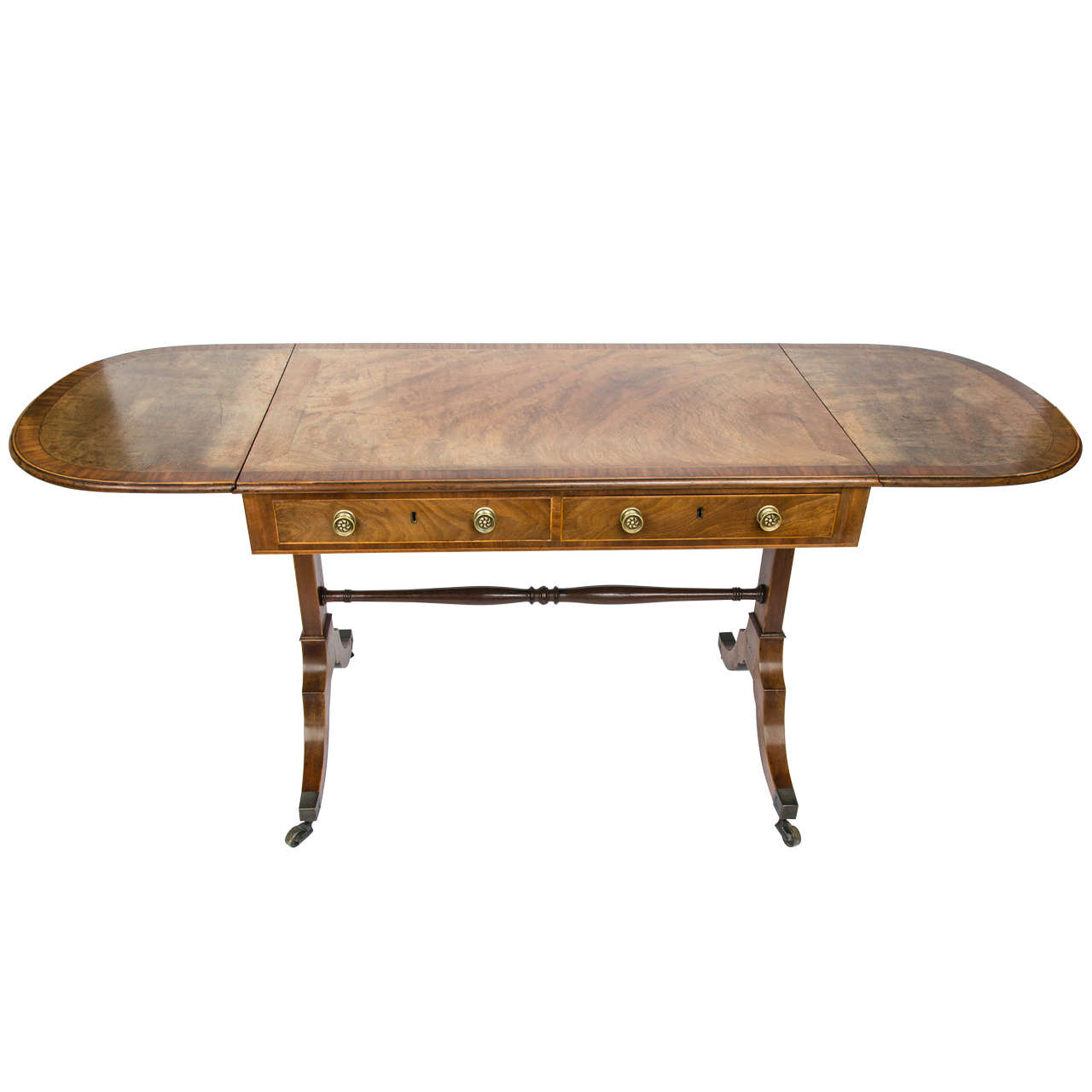 Regency Crossbanded Satinwood Sofa Table For Sale