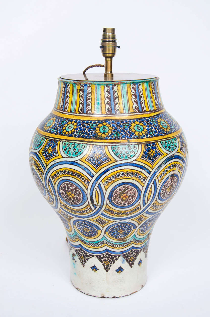 A 19th century Moroccan vase as a lamp 3