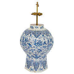 18th Century Delft Vase Mounted as a Lamp
