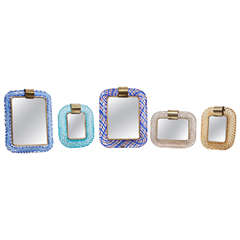 Set of Five Glass Picture Frames in the Manner of Venini