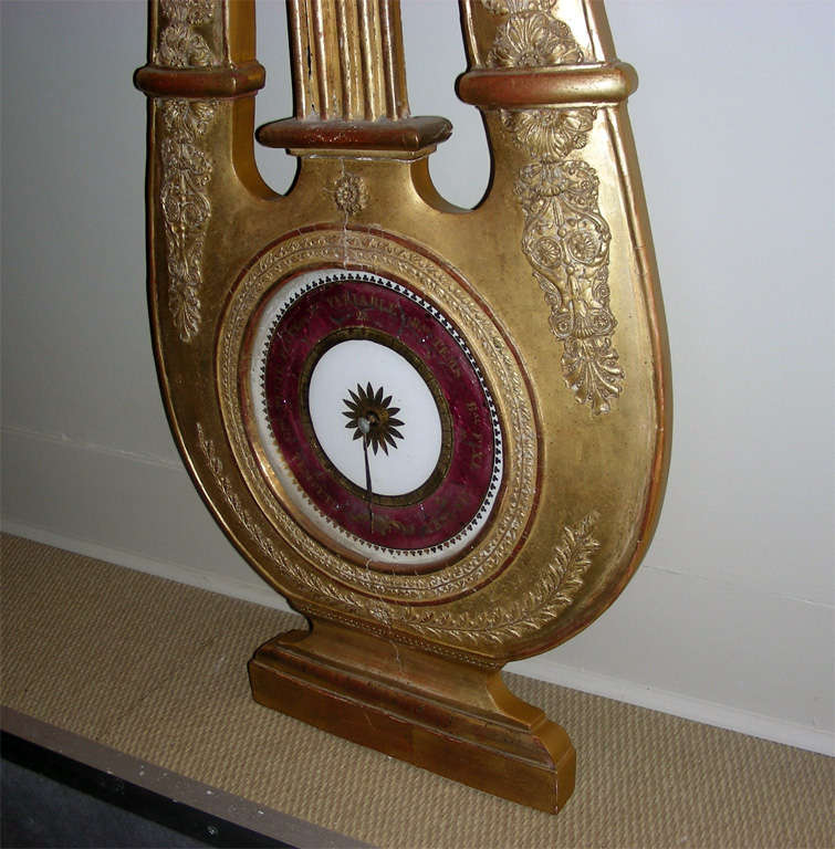 French 1820s Lyre-Shaped Barometer For Sale