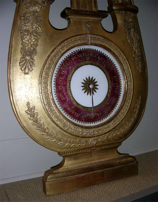 19th Century 1820s Lyre-Shaped Barometer For Sale