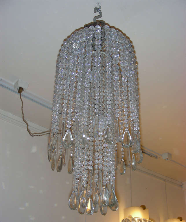 French 1930s Crystal Chandelier by Genet and Michon For Sale