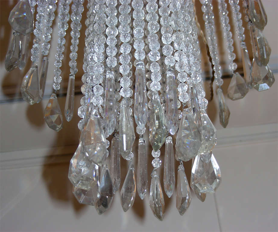 1930s Crystal Chandelier by Genet and Michon For Sale 2