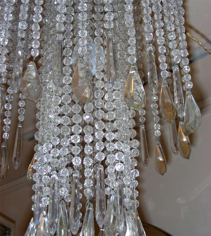1930s Crystal Chandelier by Genet and Michon For Sale 4