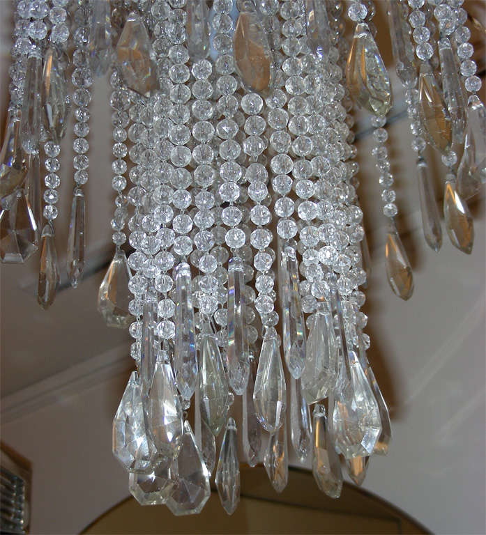 1930s Crystal Chandelier by Genet and Michon For Sale 5