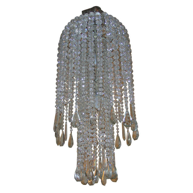 1930s Crystal Chandelier by Genet and Michon For Sale