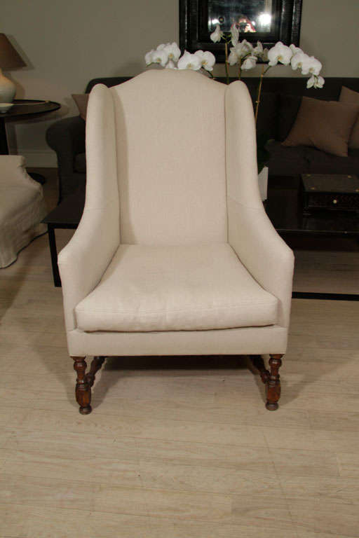 18th C. English Wing Back Chair In Excellent Condition In New York, NY
