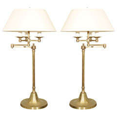 Pair of Contemporary bronze swing arm lamps  LL0009