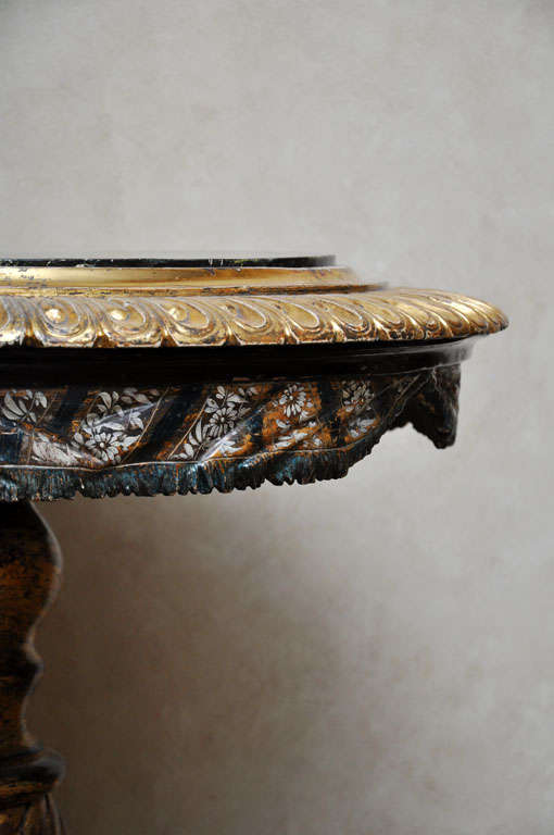18th Century Polychromed and Parcel Gilt Venetian Center Table In Good Condition In Chicago, IL