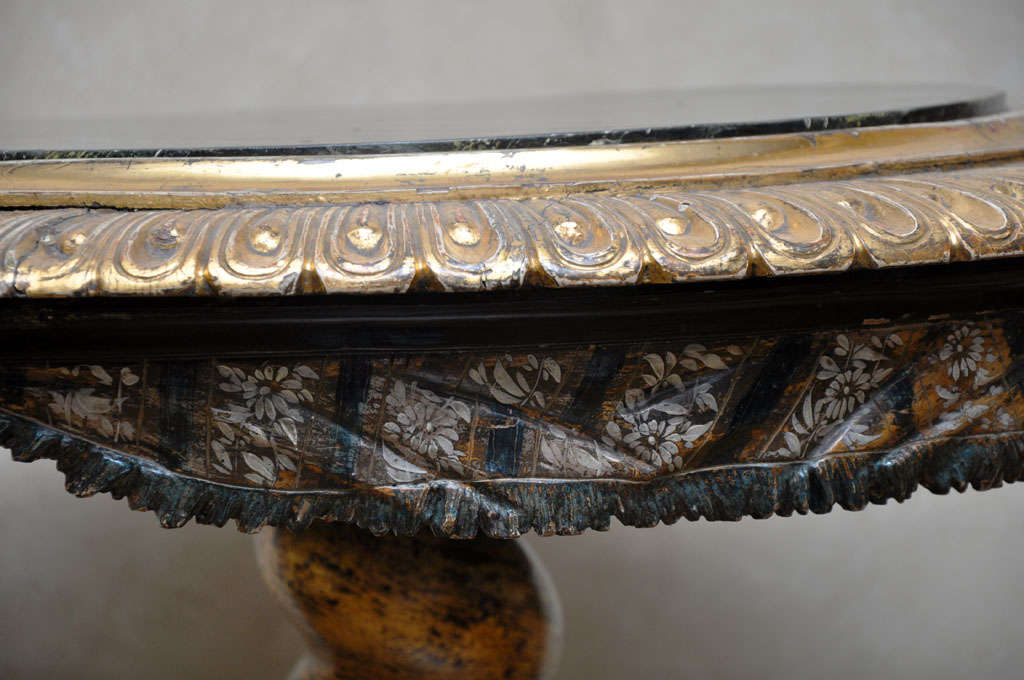 18th Century and Earlier 18th Century Polychromed and Parcel Gilt Venetian Center Table