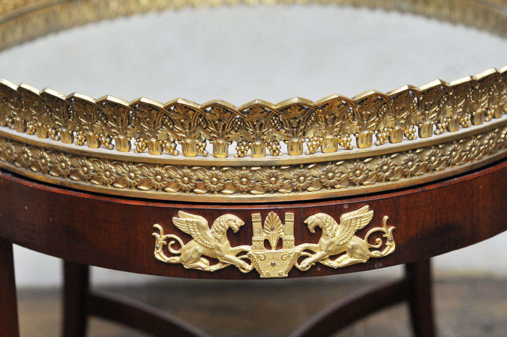 Empire Gilt Bronze Plateau Coffee Table or Occasional Table, France, 1860 In Excellent Condition For Sale In Chicago, IL