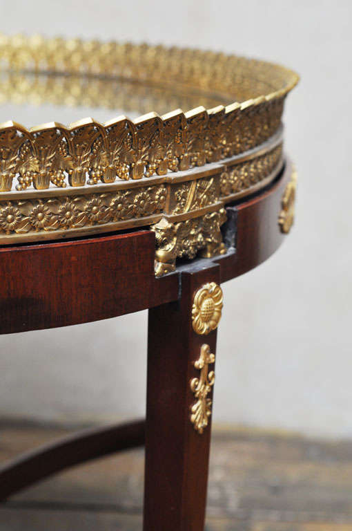 19th Century Empire Gilt Bronze Plateau Coffee Table or Occasional Table, France, 1860 For Sale